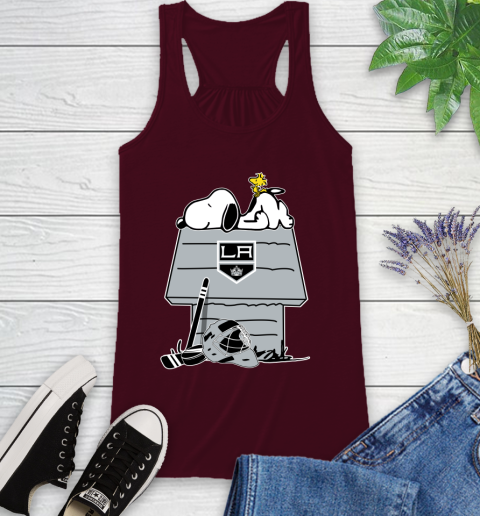 Los Angeles Kings NHL Hockey Snoopy Woodstock The Peanuts Movie Racerback Tank 3