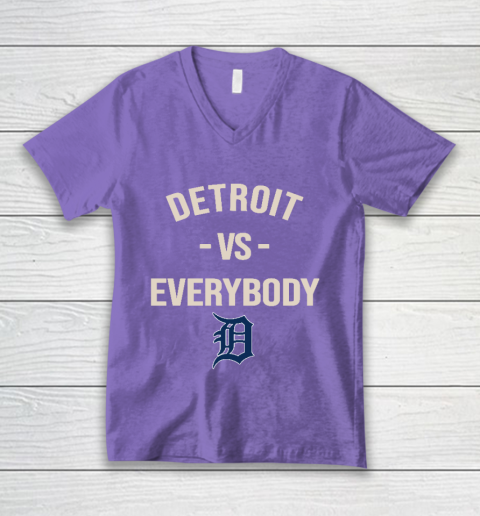 Detroit Tigers Vs Everybody V-Neck T-Shirt 8
