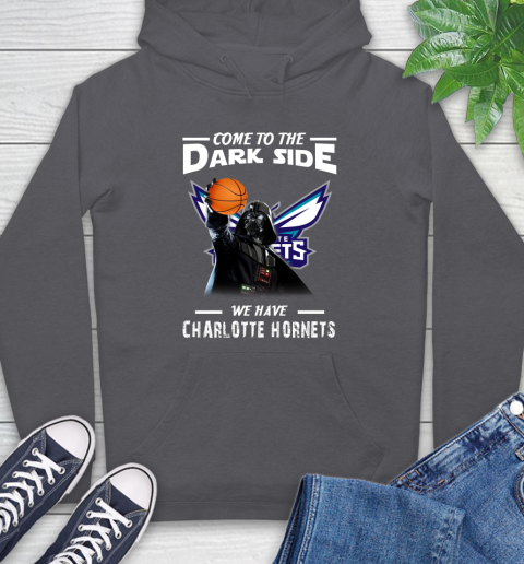 NBA Come To The Dark Side We Have Charlotte Hornets Star Wars Darth Vader Basketball Hoodie 7