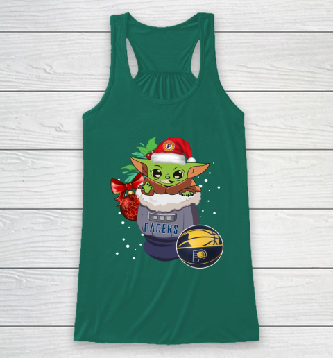 Indiana Pacers Christmas Baby Yoda Star Wars Funny Happy NBA Racerback Tank 6