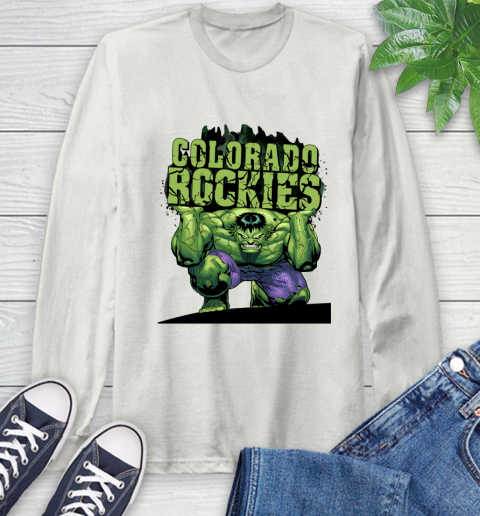 Colorado Rockies MLB Baseball Incredible Hulk Marvel Avengers Sports Long Sleeve T-Shirt 12