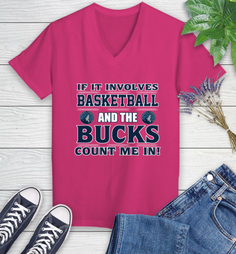 NBA If It Involves Basketball And Minnesota Timberwolves Count Me In Sports Women's V-Neck T-Shirt 9