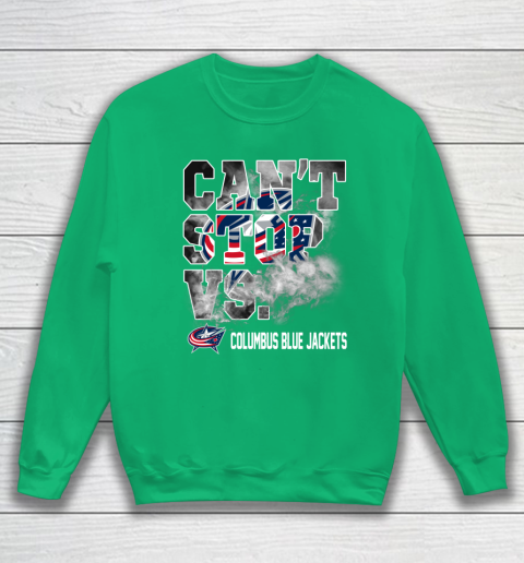 NHL Columbus Blue Jackets Hockey Can't Stop Vs Sweatshirt 5