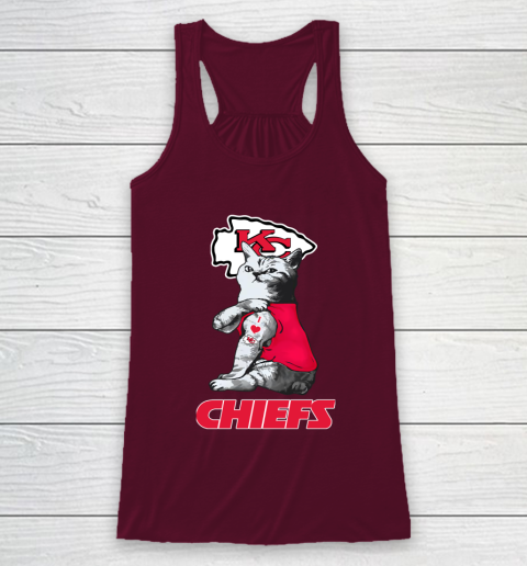 NFL Football My Cat Loves Kansas City Chiefs Racerback Tank 2