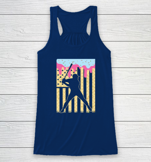 Baseball Ice Cream Drip Racerback Tank 4