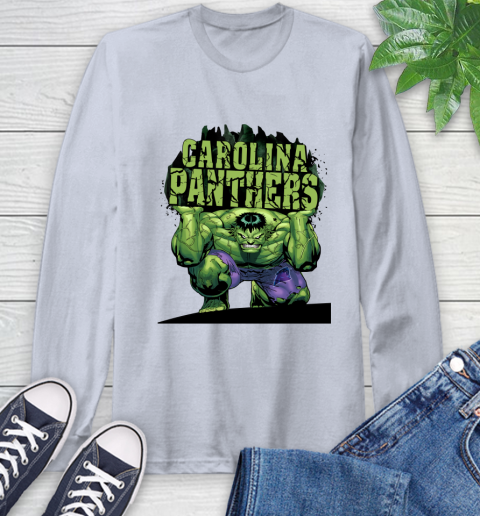 Carolina Panthers NFL Football Incredible Hulk Marvel Avengers Sports Long Sleeve T-Shirt 6