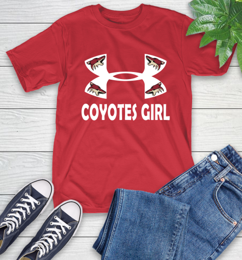 NHL Arizona Coyotes Girl Under Armour Hockey Sports T-Shirt 11