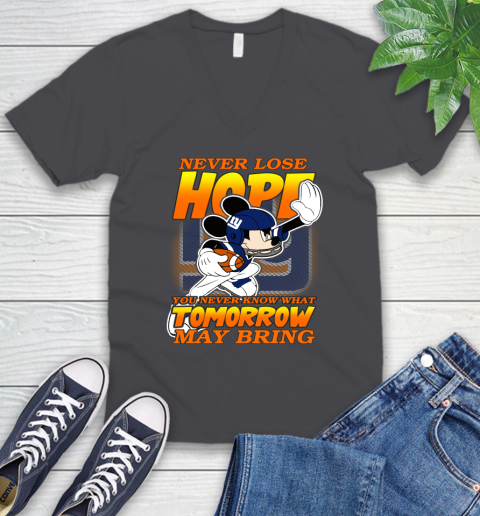 New York Giants NFL Football Mickey Disney Never Lose Hope V-Neck T-Shirt 4