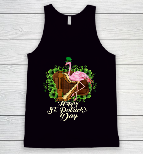 Irish Flamingo Green Saint Patrick Day Lucky St Pattys Tank Top