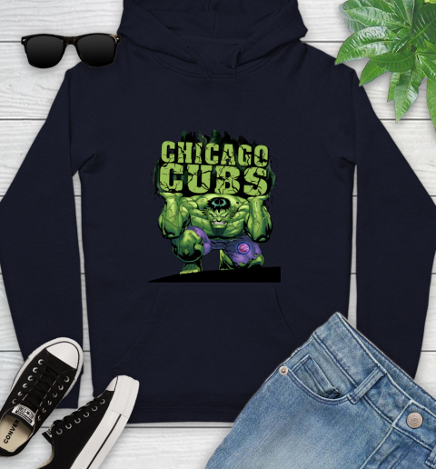 Chicago Cubs MLB Baseball Incredible Hulk Marvel Avengers Sports Youth Hoodie 4