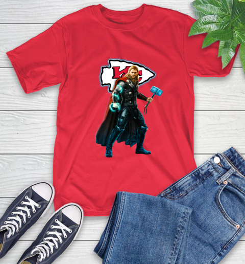 NFL Thor Avengers Endgame Football Kansas City Chiefs T-Shirt 10