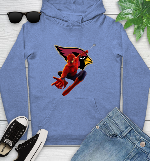 NFL Spider Man Avengers Endgame Football Arizona Cardinals Youth Hoodie 12