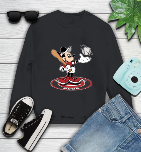 MLB Baseball Cincinnati Reds Cheerful Mickey Disney Shirt Sweatshirt