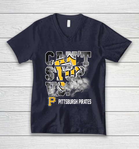 MLB Pittsburgh Pirates Baseball Can't Stop Vs Pirates V-Neck T-Shirt 2