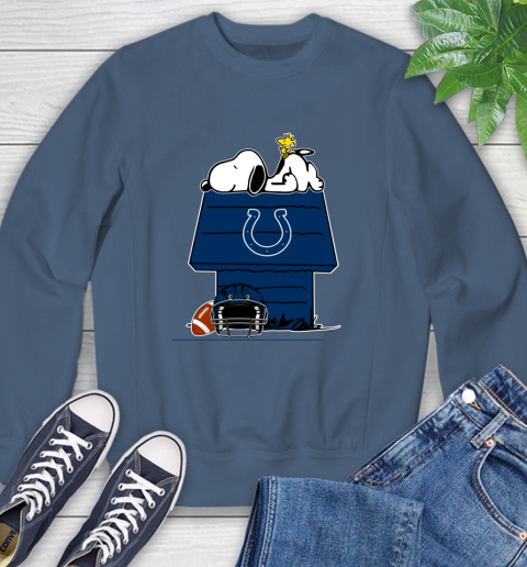 Indianapolis Colts NFL Football Snoopy Woodstock The Peanuts Movie Sweatshirt 7