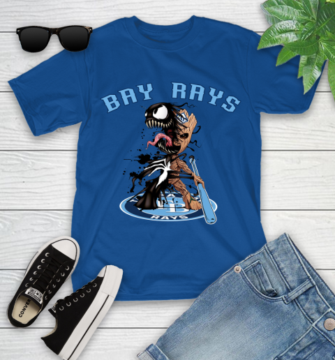 MLB Tampa Bay Rays Baseball Venom Groot Guardians Of The Galaxy Youth T-Shirt 9