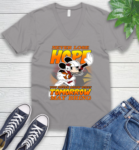 Atlanta Falcons NFL Football Mickey Disney Never Lose Hope (2) V-Neck T-Shirt 3