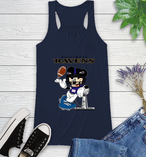 NFL Baltimore Ravens Mickey Mouse Disney Super Bowl Football T Shirt Racerback Tank 12