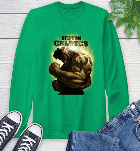 Boston Celtics NBA Basketball Hulk Marvel Avengers Sports Long Sleeve T-Shirt 8
