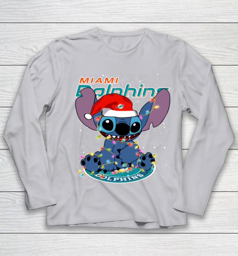 Miami Dolphins NFL Football noel stitch Christmas Youth Long Sleeve 3