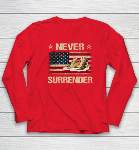 Never Surrender Gold Sneakers Pro Trump 2024 Long Sleeve T-Shirt 6
