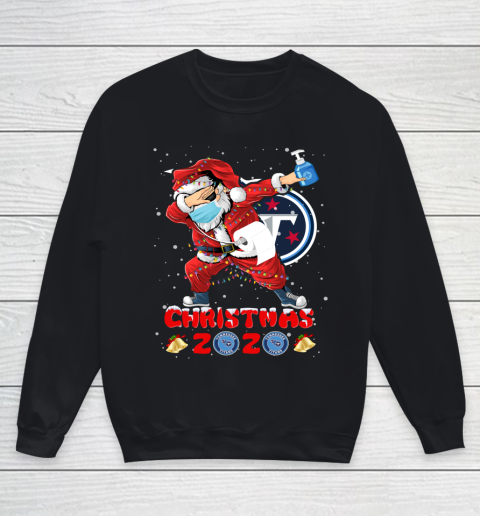 Tennessee Titans Funny Santa Claus Dabbing Christmas 2020 NFL Youth Sweatshirt