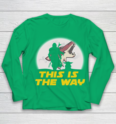 Arizona Coyotes NHL Ice Hockey Star Wars Yoda And Mandalorian This Is The Way Youth Long Sleeve 4