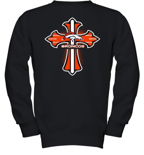 NFL Orange Crusader Cross Denver Broncos Youth Sweatshirt