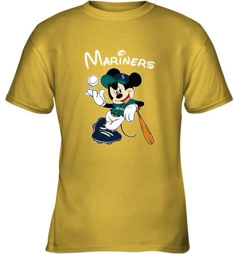 Baseball Mickey Team Seattle Mariners Youth T-Shirt 