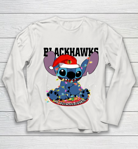 Chicago Blackhawks NHL Hockey noel stitch Christmas Youth Long Sleeve 8