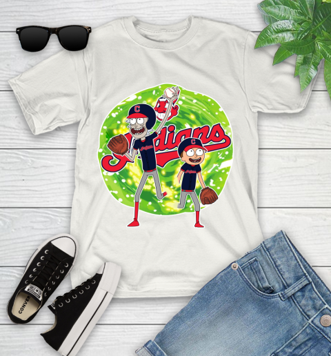 MLB Cleveland Indians Rick And Morty Baseball Sports Youth T-Shirt