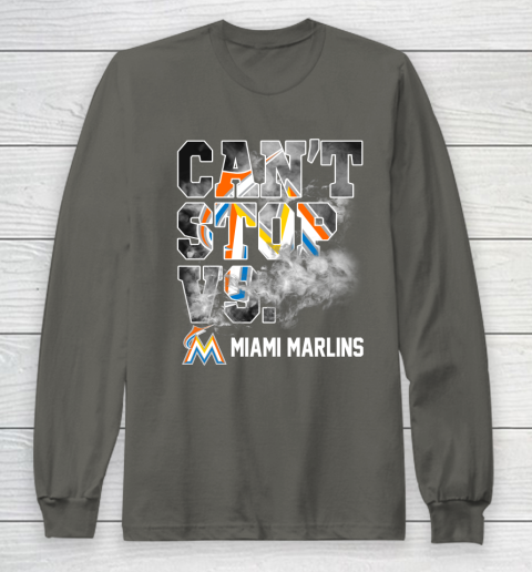 MLB Miami Marlins Baseball Can't Stop Vs Marlins Long Sleeve T-Shirt 5