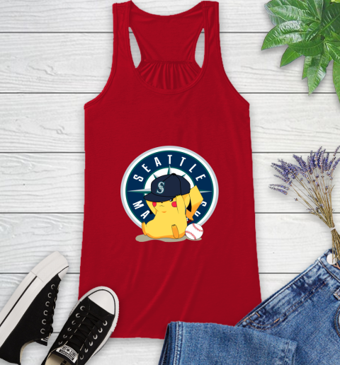 MLB Pikachu Baseball Sports Seattle Mariners Racerback Tank 6