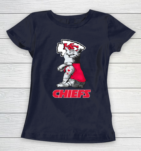NFL Football My Cat Loves Kansas City Chiefs Women's T-Shirt 2