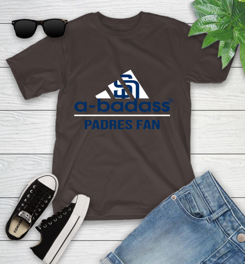 MLB A Badass San Diego Padres Fan Adidas Baseball Sports Youth T-Shirt 7
