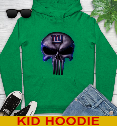 New York Giants NFL Football Punisher Skull Sports Youth Hoodie 8