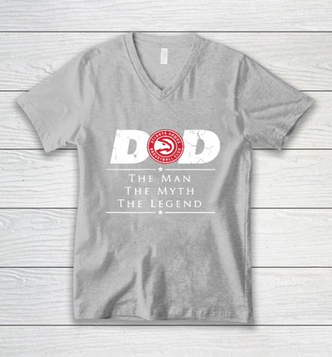 Atlanta Hawks NBA Basketball Dad The Man The Myth The Legend V-Neck T-Shirt 3