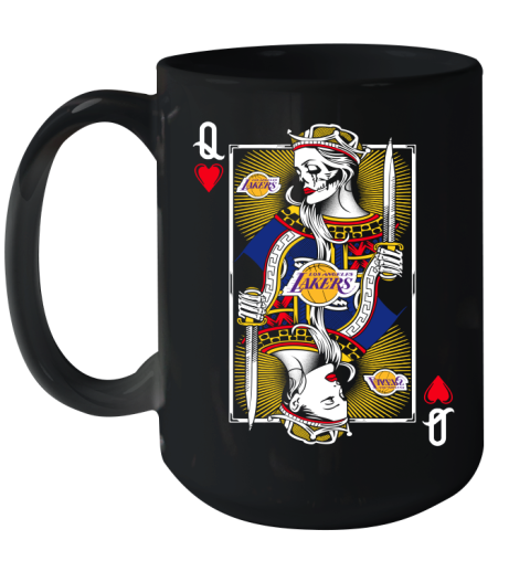 NBA Basketball Los Angeles Lakers The Queen Of Hearts Card Shirt Ceramic Mug 15oz