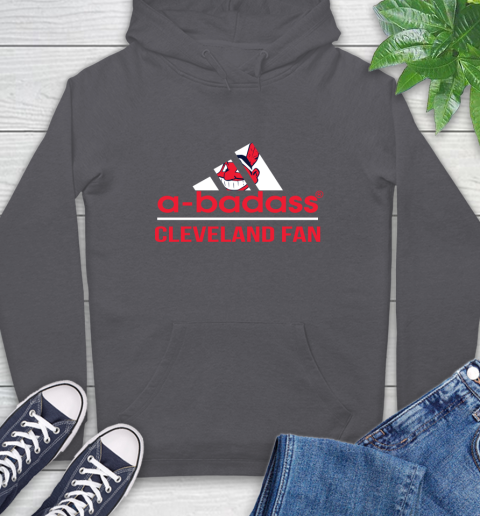 MLB A Badass Cleveland Indians Fan Adidas Baseball Sports Hoodie 7