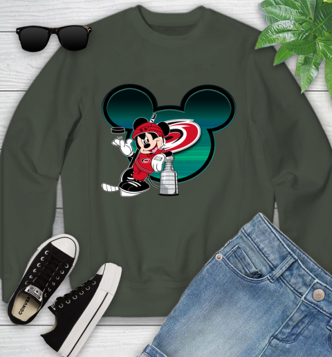 NHL Carolina Hurricanes Stanley Cup Mickey Mouse Disney Hockey T Shirt Youth Sweatshirt 10