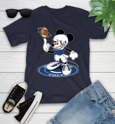 NFL Football Indianapolis Colts Cheerful Mickey Disney Shirt Youth T-Shirt 3