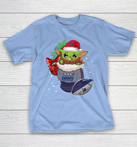 New York Giants Christmas Baby Yoda Star Wars Funny Happy NFL T-Shirt 11
