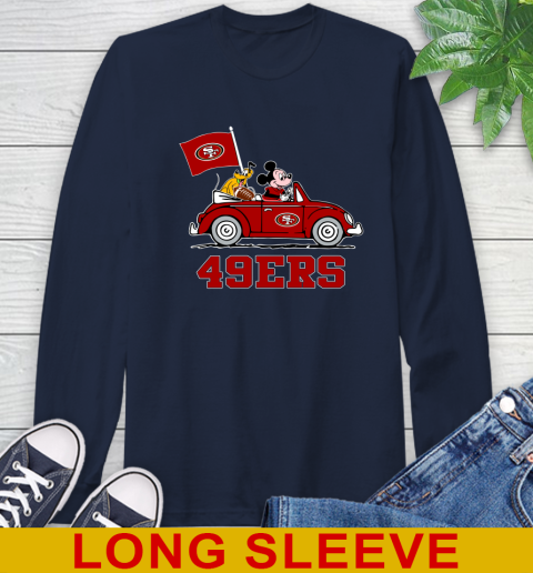 NFL Football San Francisco 49ers Pluto Mickey Driving Disney Shirt Long Sleeve T-Shirt 4