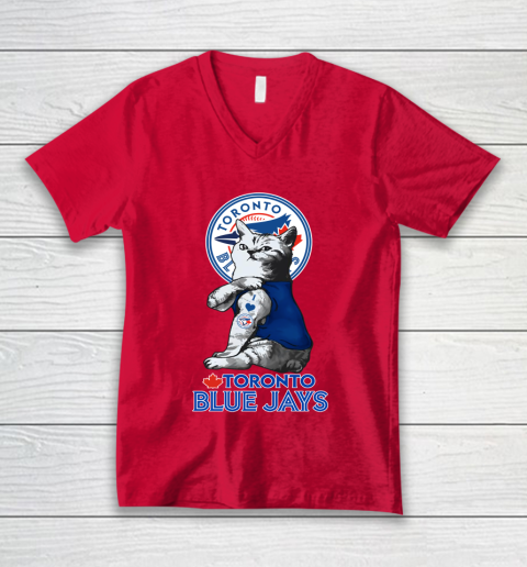 MLB Baseball My Cat Loves Toronto Blue Jays V-Neck T-Shirt 6