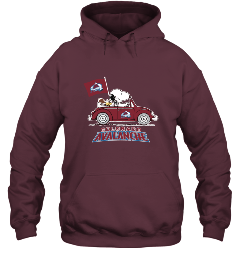 Snoopy And Woodstock Ride The Colorado Avalanche Car NHL Hoodie