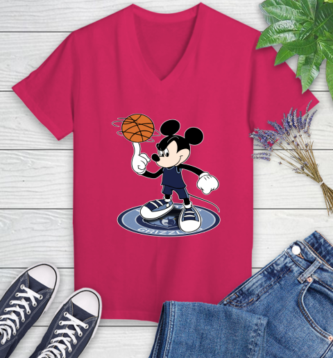 NBA Basketball Memphis Grizzlies Cheerful Mickey Disney Shirt Women's V-Neck T-Shirt 8