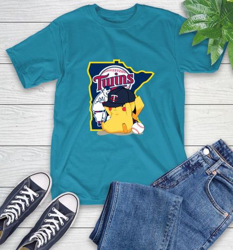 MLB Pikachu Baseball Sports Minnesota Twins T-Shirt 8