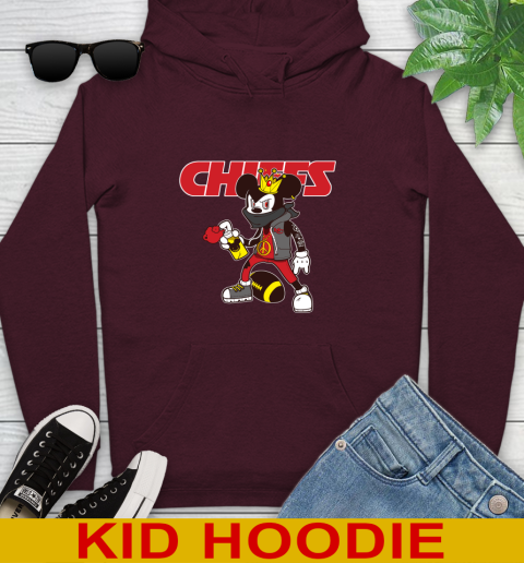 Kansas City Chiefs NFL Football Mickey Peace Sign Sports Youth Hoodie 7