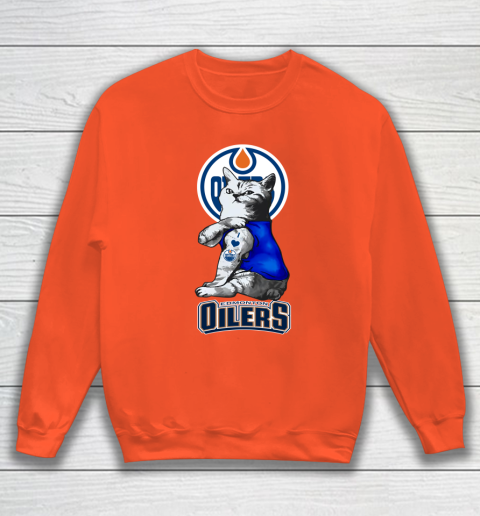 NHL My Cat Loves Edmonton Oilers Hockey Sweatshirt 3