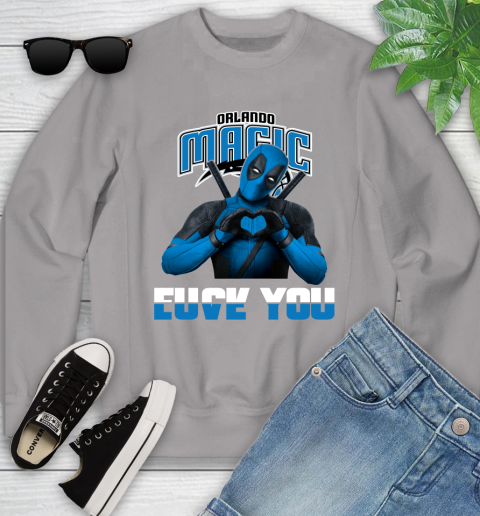 NBA Orlando Magic Deadpool Love You Fuck You Basketball Sports Youth Sweatshirt 3